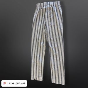 brandy melville white blue stripe high rise cropped tilden pants, One size